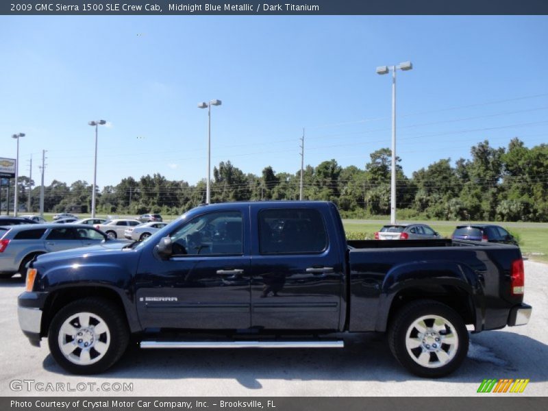 Midnight Blue Metallic / Dark Titanium 2009 GMC Sierra 1500 SLE Crew Cab