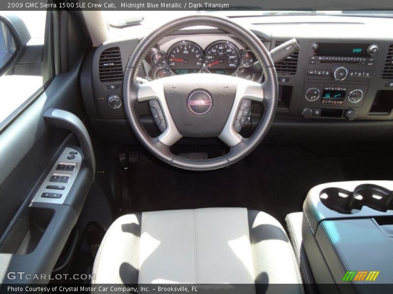Midnight Blue Metallic / Dark Titanium 2009 GMC Sierra 1500 SLE Crew Cab