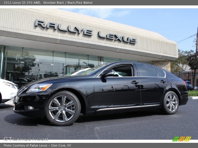 Obsidian Black / Black/Red Walnut 2011 Lexus GS 350 AWD