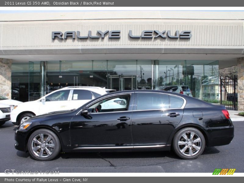 Obsidian Black / Black/Red Walnut 2011 Lexus GS 350 AWD