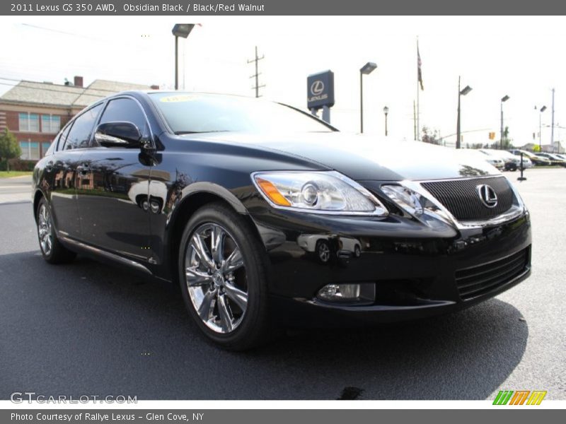Obsidian Black / Black/Red Walnut 2011 Lexus GS 350 AWD