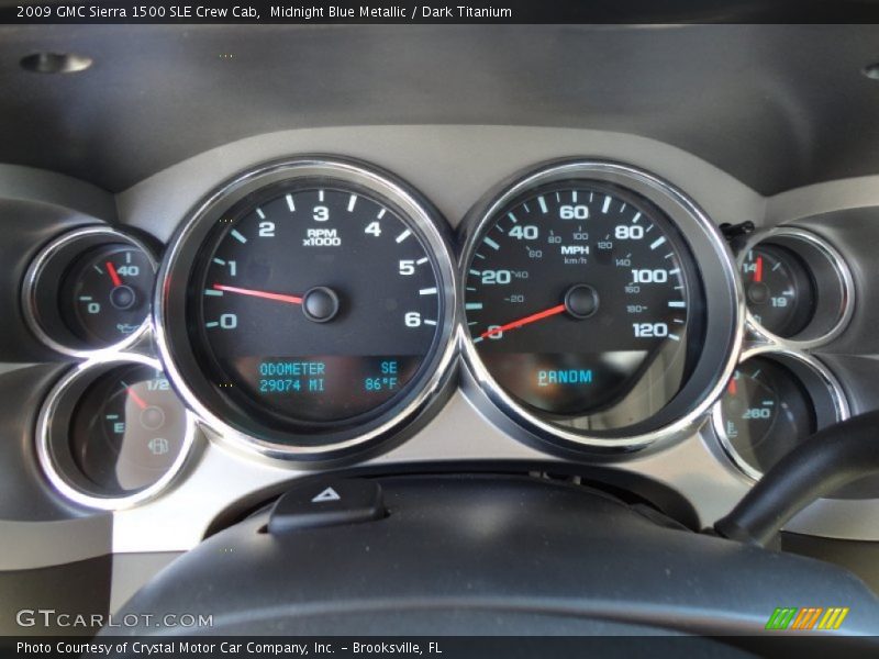 Midnight Blue Metallic / Dark Titanium 2009 GMC Sierra 1500 SLE Crew Cab