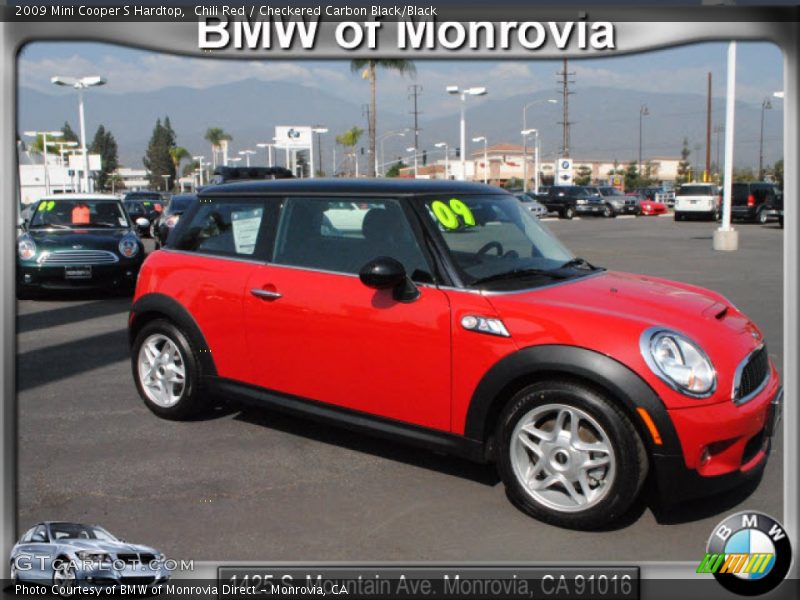 Chili Red / Checkered Carbon Black/Black 2009 Mini Cooper S Hardtop