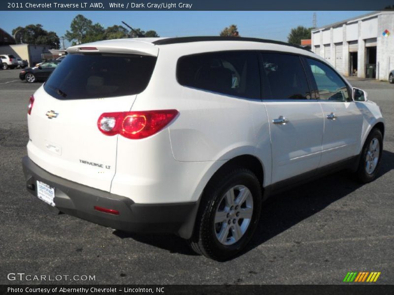 White / Dark Gray/Light Gray 2011 Chevrolet Traverse LT AWD