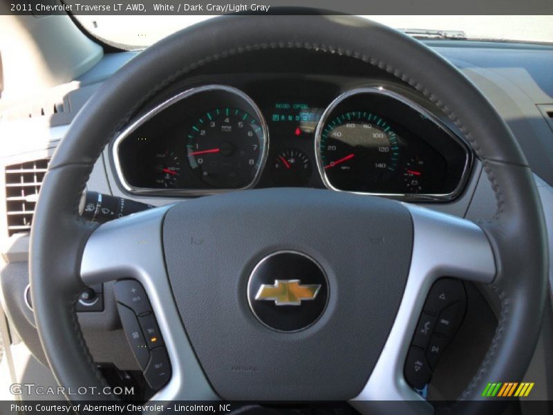 White / Dark Gray/Light Gray 2011 Chevrolet Traverse LT AWD