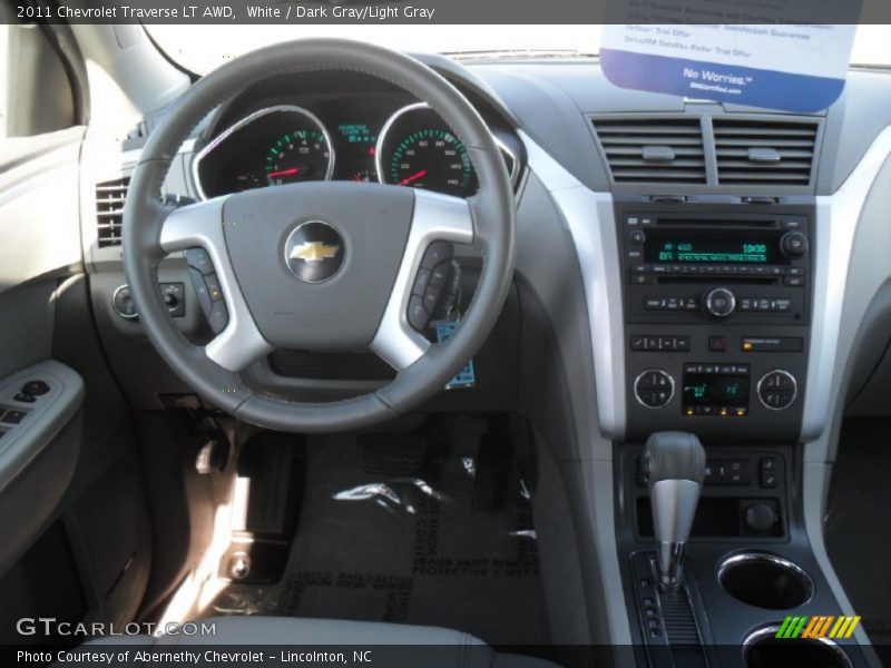 White / Dark Gray/Light Gray 2011 Chevrolet Traverse LT AWD