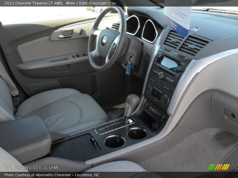White / Dark Gray/Light Gray 2011 Chevrolet Traverse LT AWD