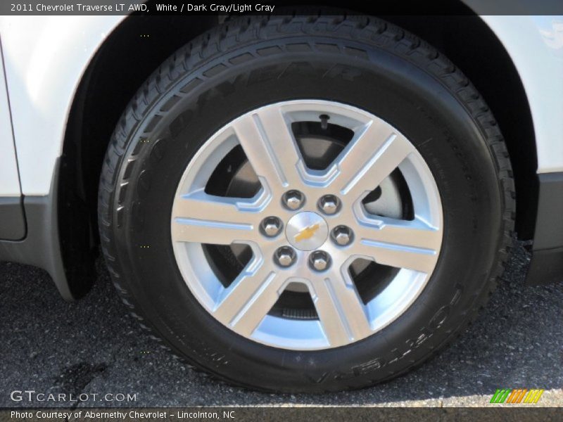 White / Dark Gray/Light Gray 2011 Chevrolet Traverse LT AWD
