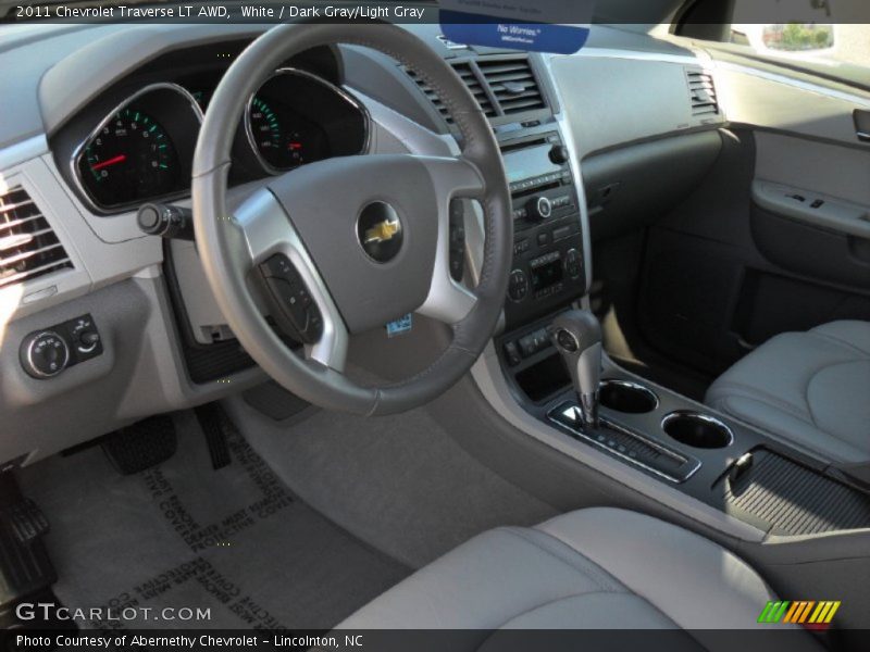 White / Dark Gray/Light Gray 2011 Chevrolet Traverse LT AWD