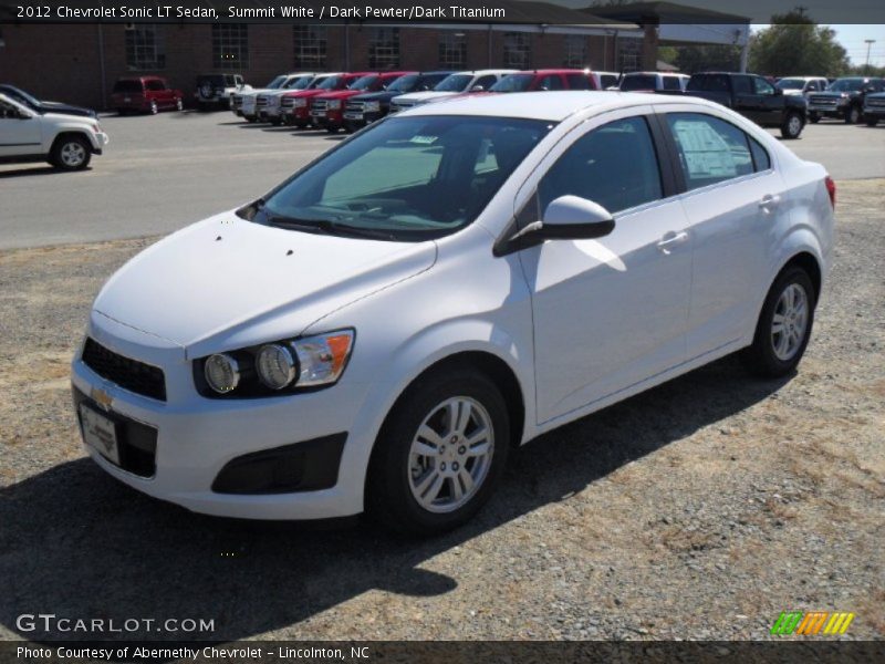 Summit White / Dark Pewter/Dark Titanium 2012 Chevrolet Sonic LT Sedan