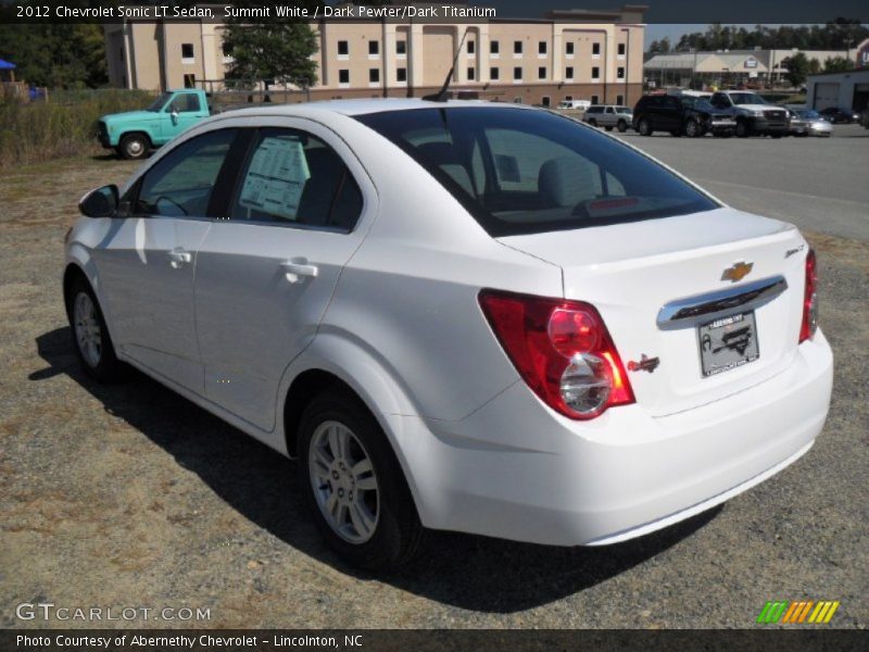 Summit White / Dark Pewter/Dark Titanium 2012 Chevrolet Sonic LT Sedan
