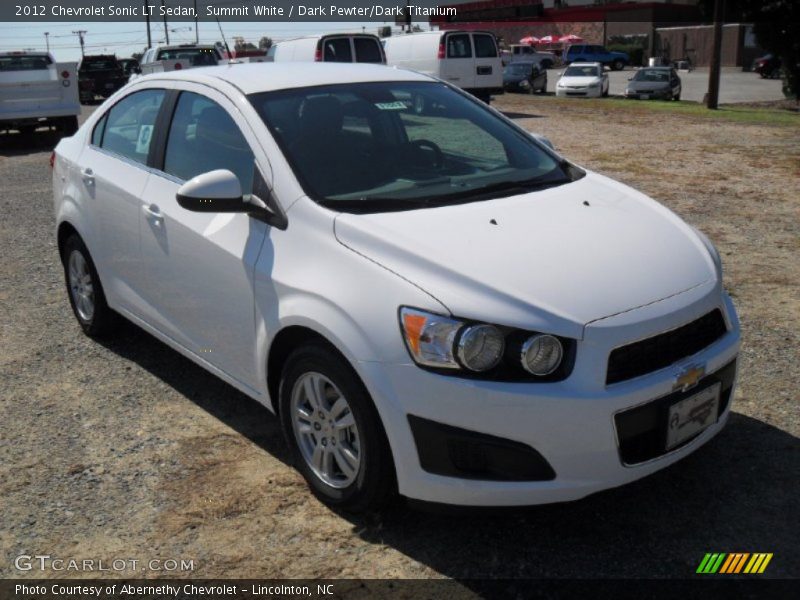 Summit White / Dark Pewter/Dark Titanium 2012 Chevrolet Sonic LT Sedan