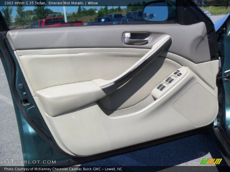 Emerald Mist Metallic / Willow 2003 Infiniti G 35 Sedan