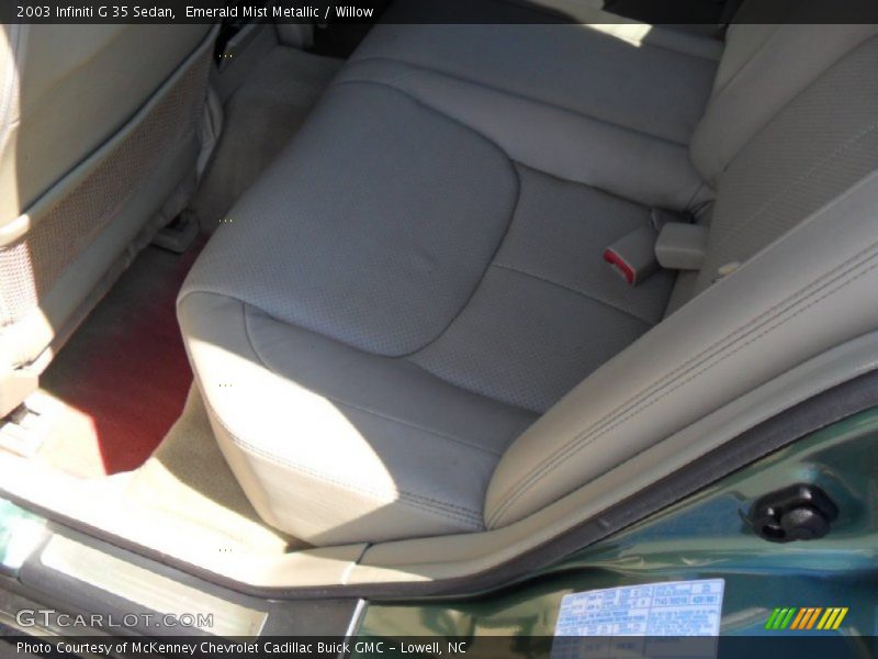 Emerald Mist Metallic / Willow 2003 Infiniti G 35 Sedan