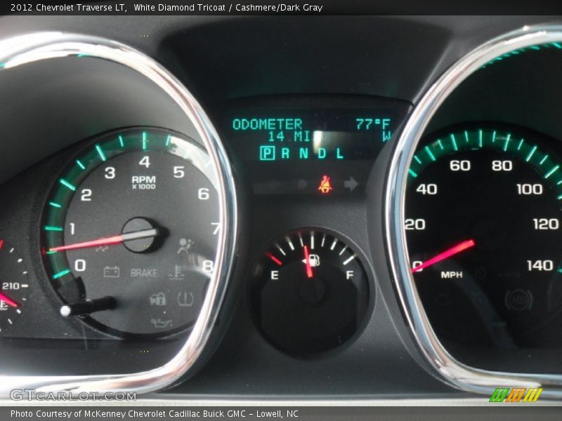 White Diamond Tricoat / Cashmere/Dark Gray 2012 Chevrolet Traverse LT