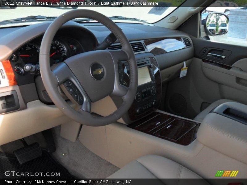 White Diamond Tricoat / Light Cashmere/Dark Cashmere 2012 Chevrolet Tahoe LTZ
