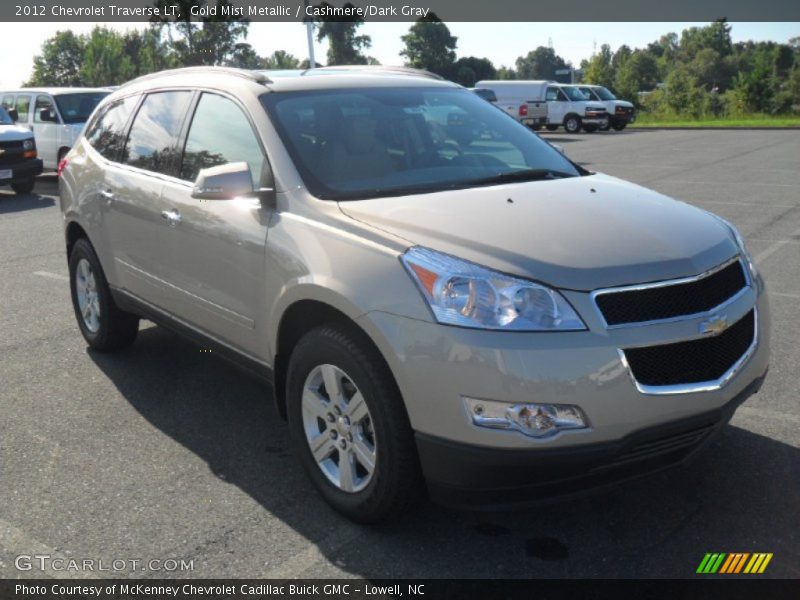 Gold Mist Metallic / Cashmere/Dark Gray 2012 Chevrolet Traverse LT