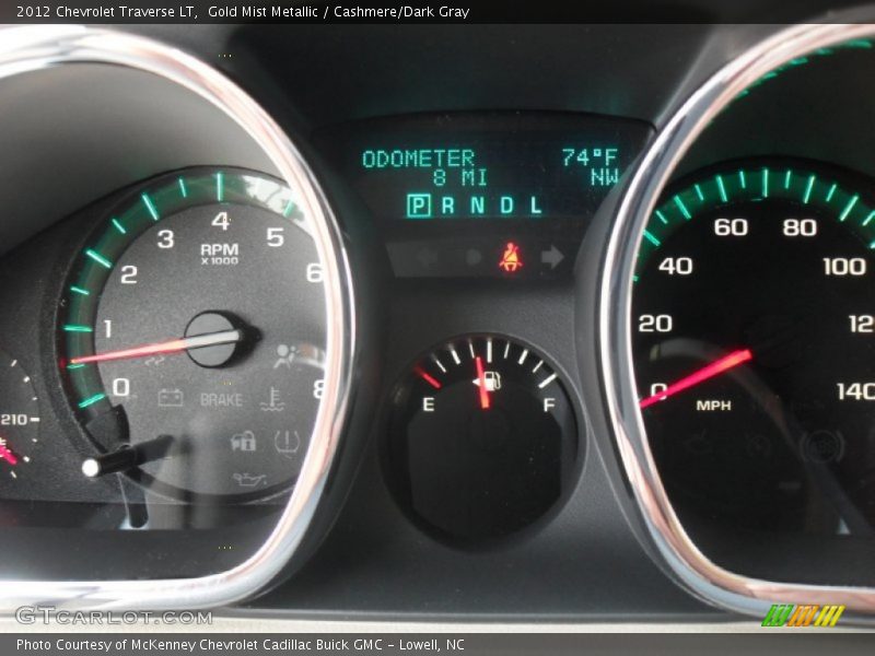 Gold Mist Metallic / Cashmere/Dark Gray 2012 Chevrolet Traverse LT
