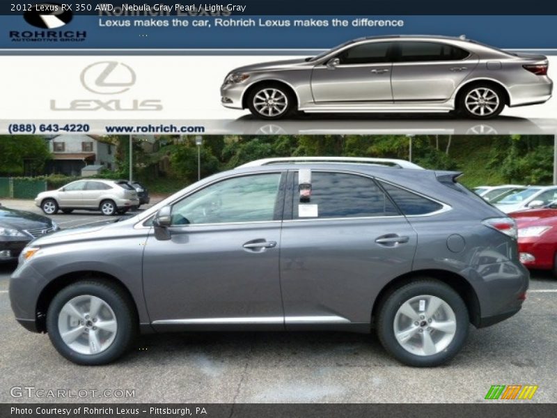 Nebula Gray Pearl / Light Gray 2012 Lexus RX 350 AWD