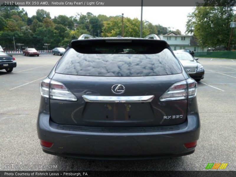 Nebula Gray Pearl / Light Gray 2012 Lexus RX 350 AWD