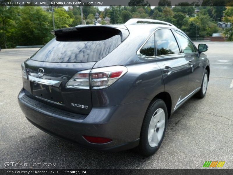 Nebula Gray Pearl / Light Gray 2012 Lexus RX 350 AWD