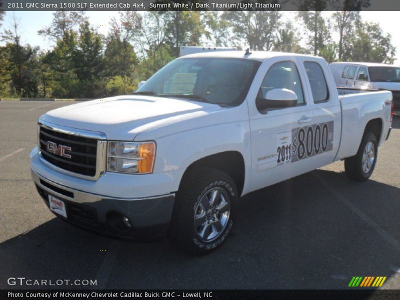 Summit White / Dark Titanium/Light Titanium 2011 GMC Sierra 1500 SLT Extended Cab 4x4