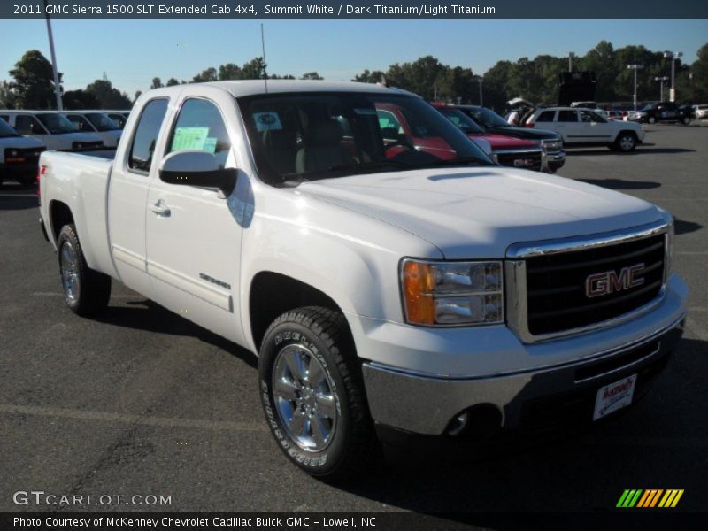 Summit White / Dark Titanium/Light Titanium 2011 GMC Sierra 1500 SLT Extended Cab 4x4