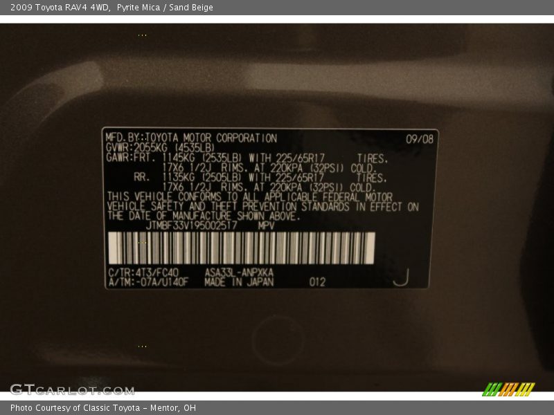 Pyrite Mica / Sand Beige 2009 Toyota RAV4 4WD