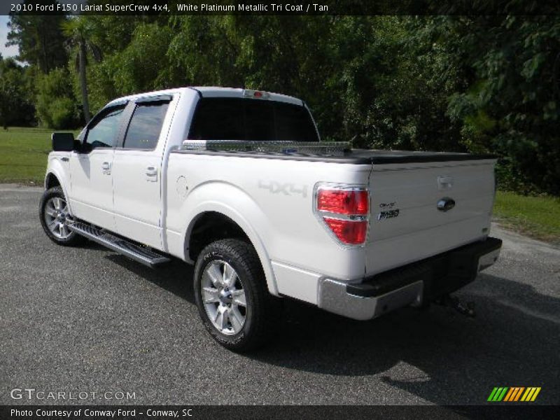 White Platinum Metallic Tri Coat / Tan 2010 Ford F150 Lariat SuperCrew 4x4