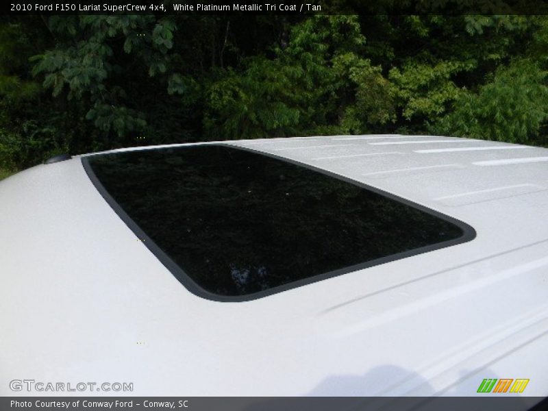 White Platinum Metallic Tri Coat / Tan 2010 Ford F150 Lariat SuperCrew 4x4