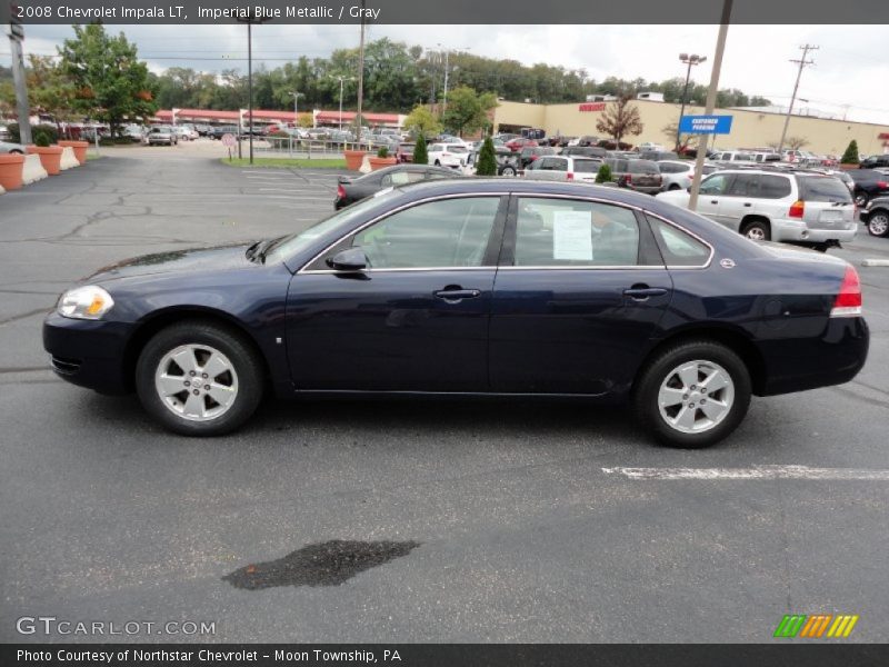 Imperial Blue Metallic / Gray 2008 Chevrolet Impala LT