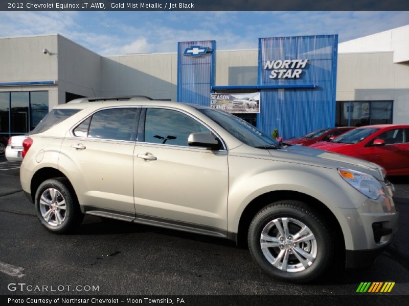 Gold Mist Metallic / Jet Black 2012 Chevrolet Equinox LT AWD
