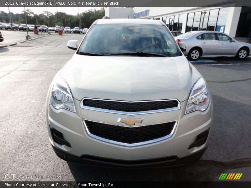 Gold Mist Metallic / Jet Black 2012 Chevrolet Equinox LT AWD