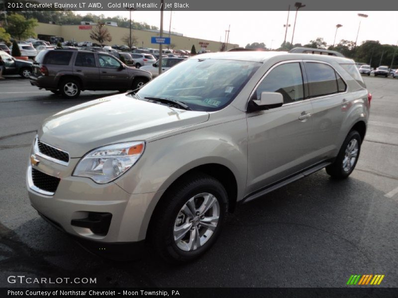 Gold Mist Metallic / Jet Black 2012 Chevrolet Equinox LT AWD