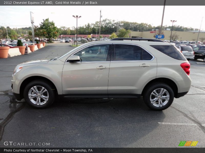 Gold Mist Metallic / Jet Black 2012 Chevrolet Equinox LT AWD