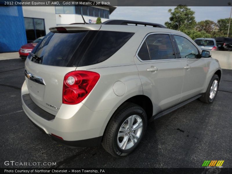 Gold Mist Metallic / Jet Black 2012 Chevrolet Equinox LT AWD