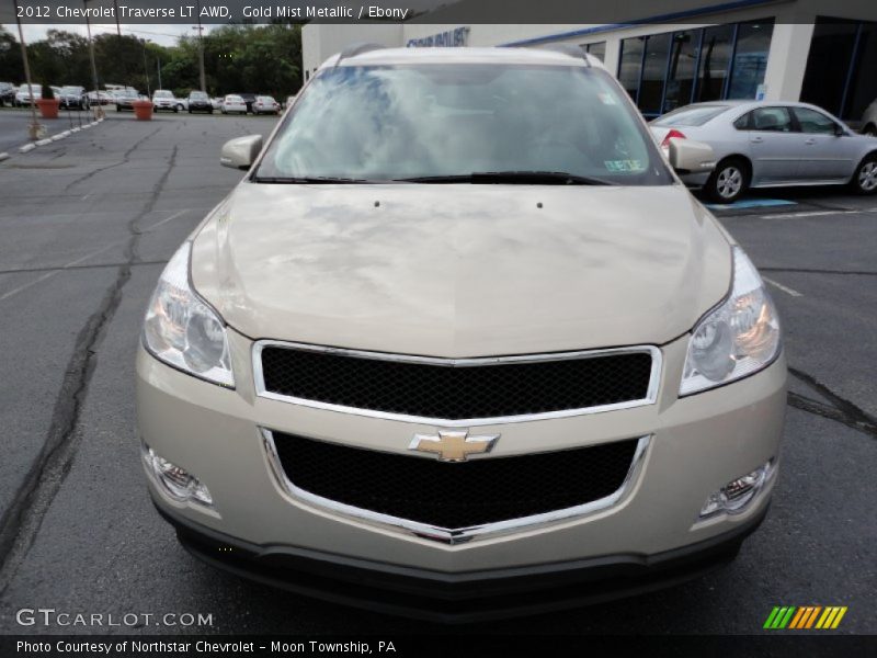 Gold Mist Metallic / Ebony 2012 Chevrolet Traverse LT AWD