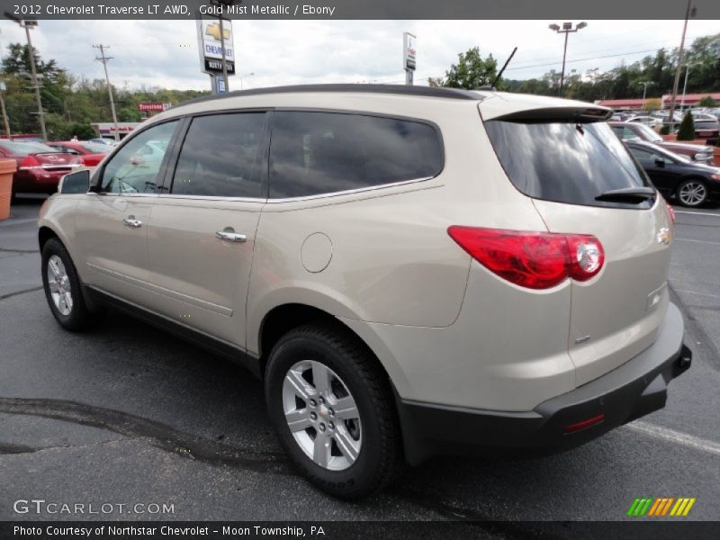 Gold Mist Metallic / Ebony 2012 Chevrolet Traverse LT AWD