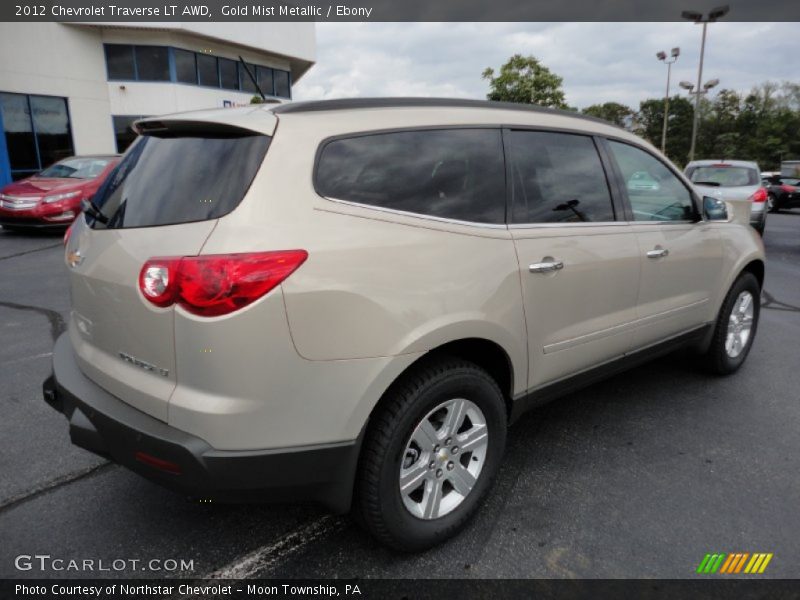 Gold Mist Metallic / Ebony 2012 Chevrolet Traverse LT AWD