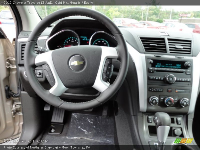 Gold Mist Metallic / Ebony 2012 Chevrolet Traverse LT AWD