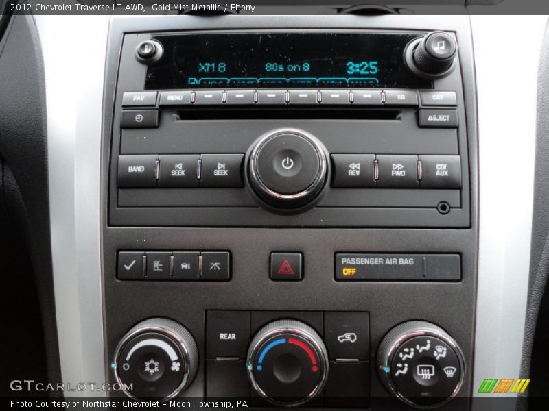 Gold Mist Metallic / Ebony 2012 Chevrolet Traverse LT AWD