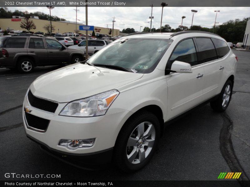 White Diamond Tricoat / Ebony 2012 Chevrolet Traverse LT AWD