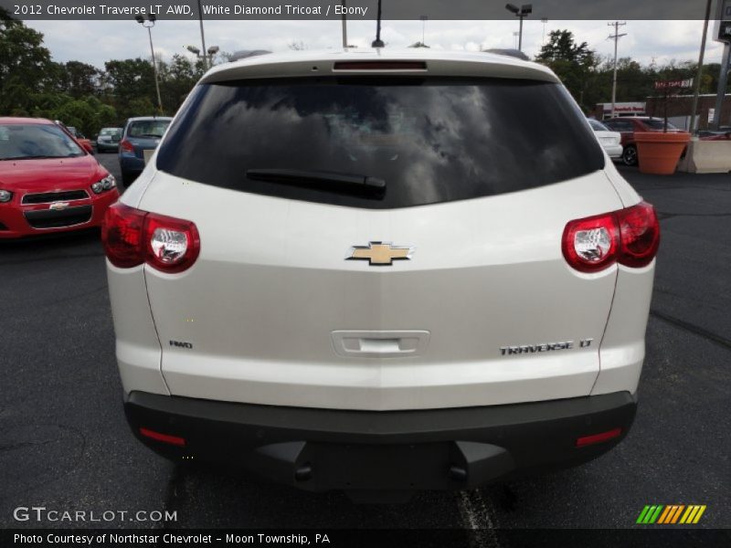 White Diamond Tricoat / Ebony 2012 Chevrolet Traverse LT AWD
