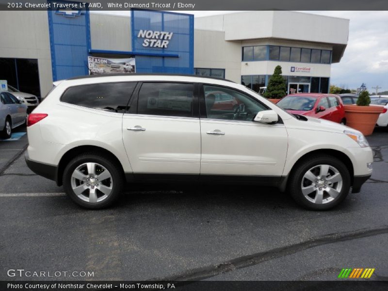 White Diamond Tricoat / Ebony 2012 Chevrolet Traverse LT AWD