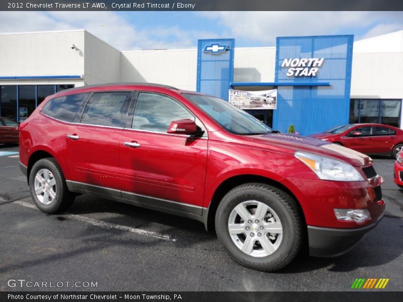 Crystal Red Tintcoat / Ebony 2012 Chevrolet Traverse LT AWD