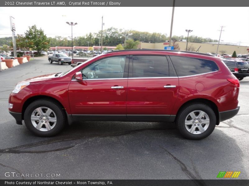 Crystal Red Tintcoat / Ebony 2012 Chevrolet Traverse LT AWD