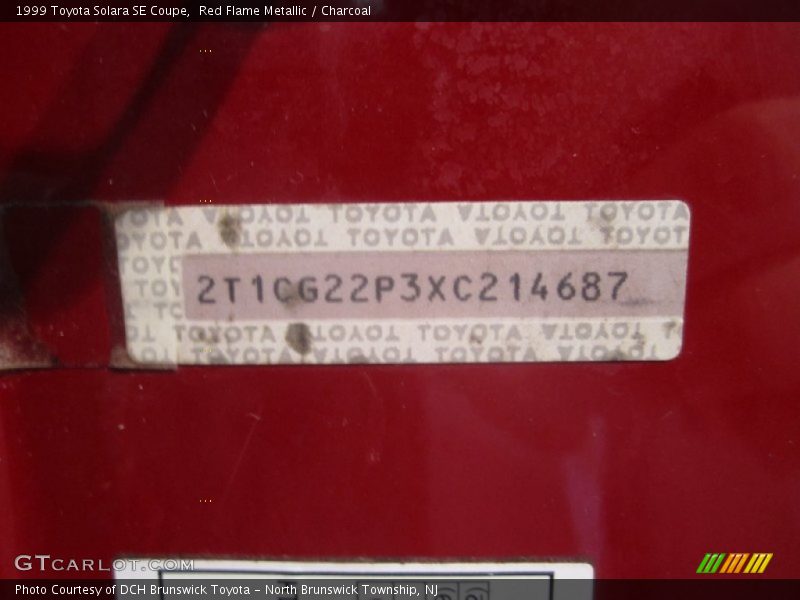 Red Flame Metallic / Charcoal 1999 Toyota Solara SE Coupe