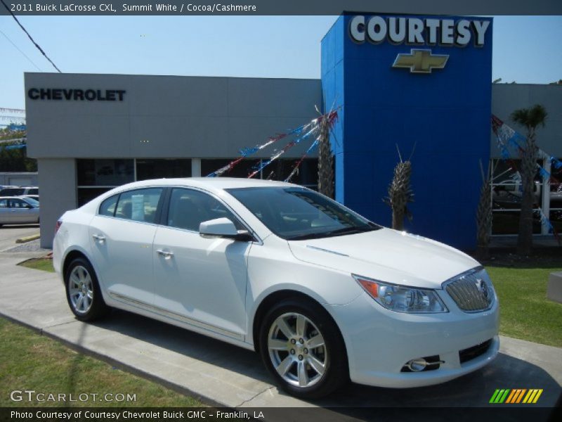 Summit White / Cocoa/Cashmere 2011 Buick LaCrosse CXL