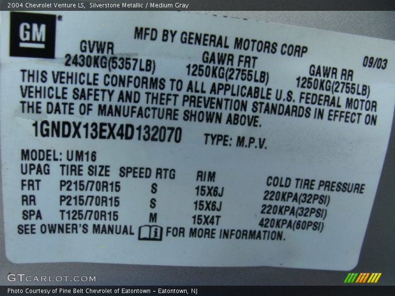 Silverstone Metallic / Medium Gray 2004 Chevrolet Venture LS