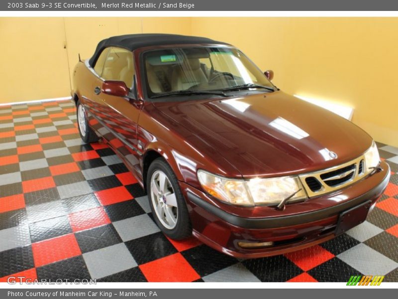 Merlot Red Metallic / Sand Beige 2003 Saab 9-3 SE Convertible